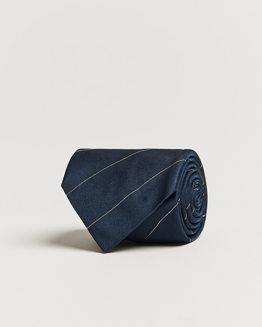 Herr | | Brioni | Regimental Stripe Silk Tie Navy