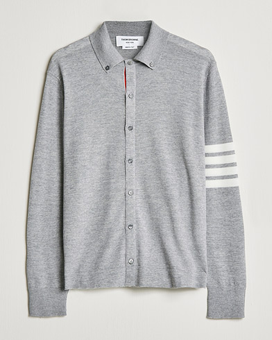 Herr | Thom Browne | Thom Browne | Merino Wool Button Down Shirt Light Grey