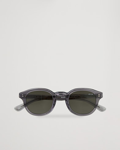 Herr | D-formade solglasögon | James Ay | Suede Sunglasses Transparent Grey