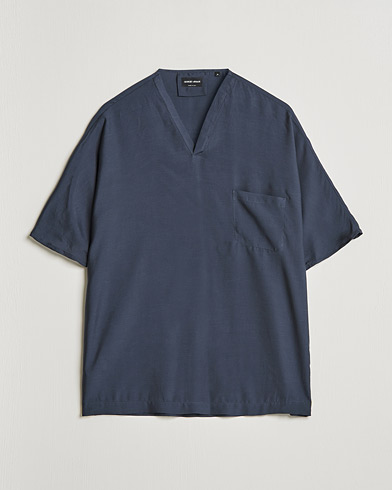 Herr | Italian Department | Giorgio Armani | Silk Blend T-Shirt Navy