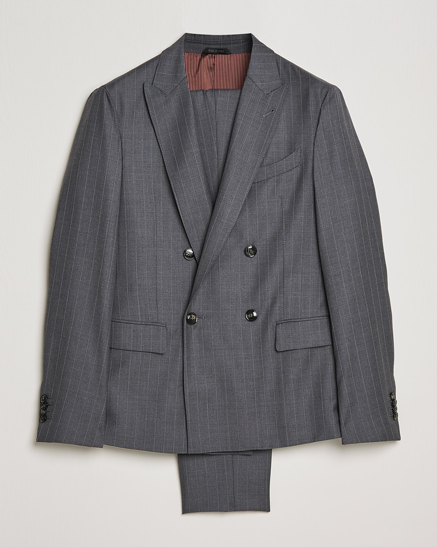 Herr | Italian Department | Giorgio Armani | Pinstripe Double Breasted Suit Grey