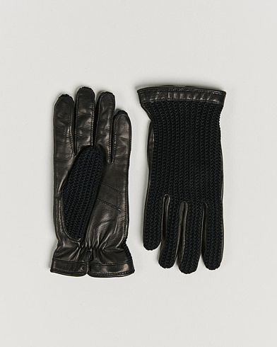 Herr |  | Hestra | Adam Crochet Wool Lined Glove Black/Black