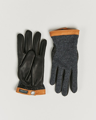 Herr | Handskar | Hestra | Deerskin Wool Tricot Glove Grey/Black