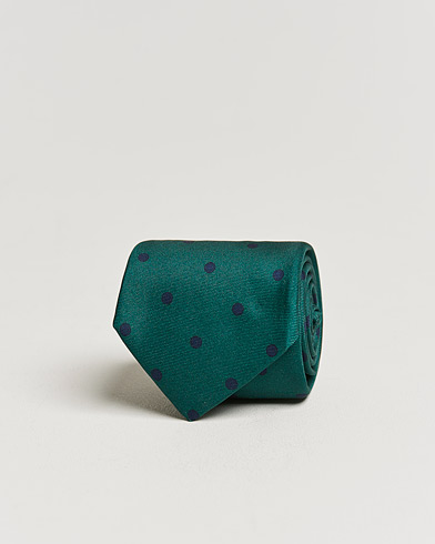 Herr |  | Kiton | Printed Dots Silk Tie Green