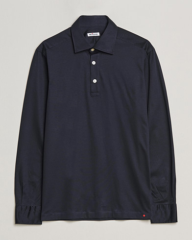 Herr | Långärmade pikéer | Kiton | Long Sleeve Polo Shirt Navy