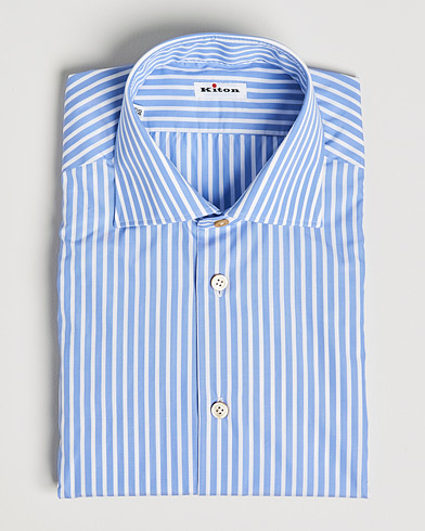 Herr | Kiton | Kiton | Slim Fit Striped Dress Shirt Light Blue