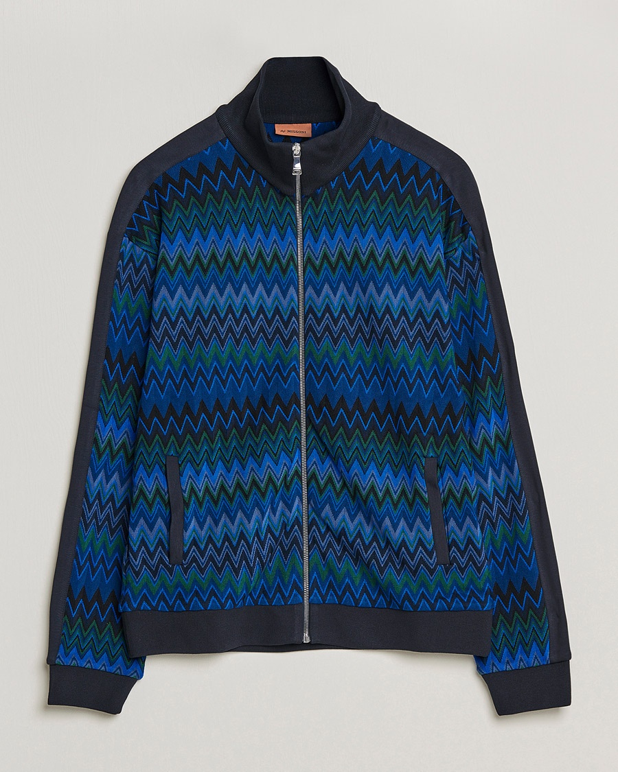 Herr | Missoni | Missoni | Chevron Full Zip Sweater Navy
