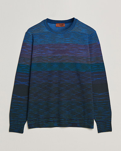 Herr | Stickade tröjor | Missoni | Striped Wool Sweater Navy/Purple
