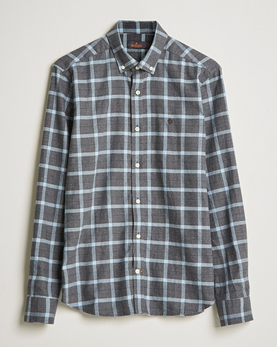 Herr | Flanellskjortor | Morris | Brushed Flannel Checked Shirt Dark Grey