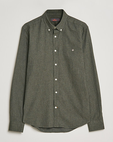 Herr | Skjortor | Morris | Watts Flannel Button Down Shirt Dark Olive