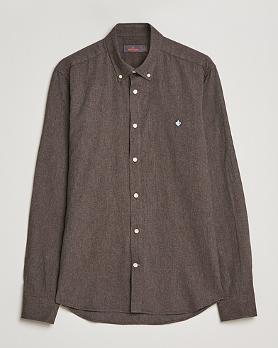 Herr | Casual | Morris | Watts Flannel Button Down Shirt Dark Brown