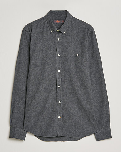 Herr | Casual | Morris | Watts Flannel Button Down Shirt Dark Grey