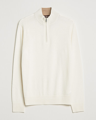 Herr |  | Morris Heritage | Dalton Wool/Cashmere Half Zip Off White