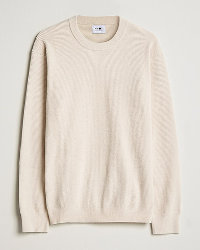 Herr | Stickade tröjor | NN07 | Danny Ribbed Knitted Sweater Ecru