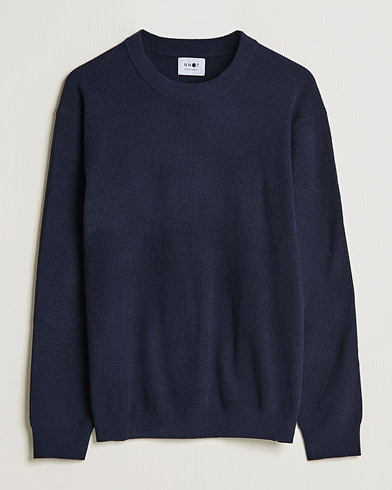Herr | Stickade tröjor | NN07 | Danny Ribbed Knitted Sweater Navy