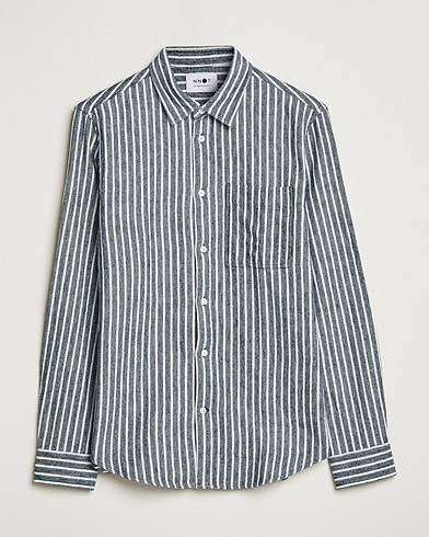 Herr | Flanellskjortor | NN07 | Arne Flannel Striped Shirt Blue/White