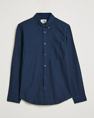 Herr |  | NN07 | Arne Brushed Flannel Shirt Navy Blue