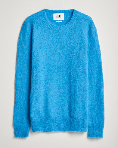 Herr |  | NN07 | Walther Alpacka Mohair Knitted Sweater Azur Blue