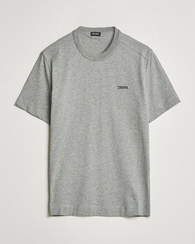 Herr | Kortärmade t-shirts | Zegna | Premium Cotton T-Shirt Grey Melange