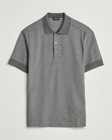 Herr | Pikéer | Zegna | Cotton/Silk Short Sleeve Polo Grey