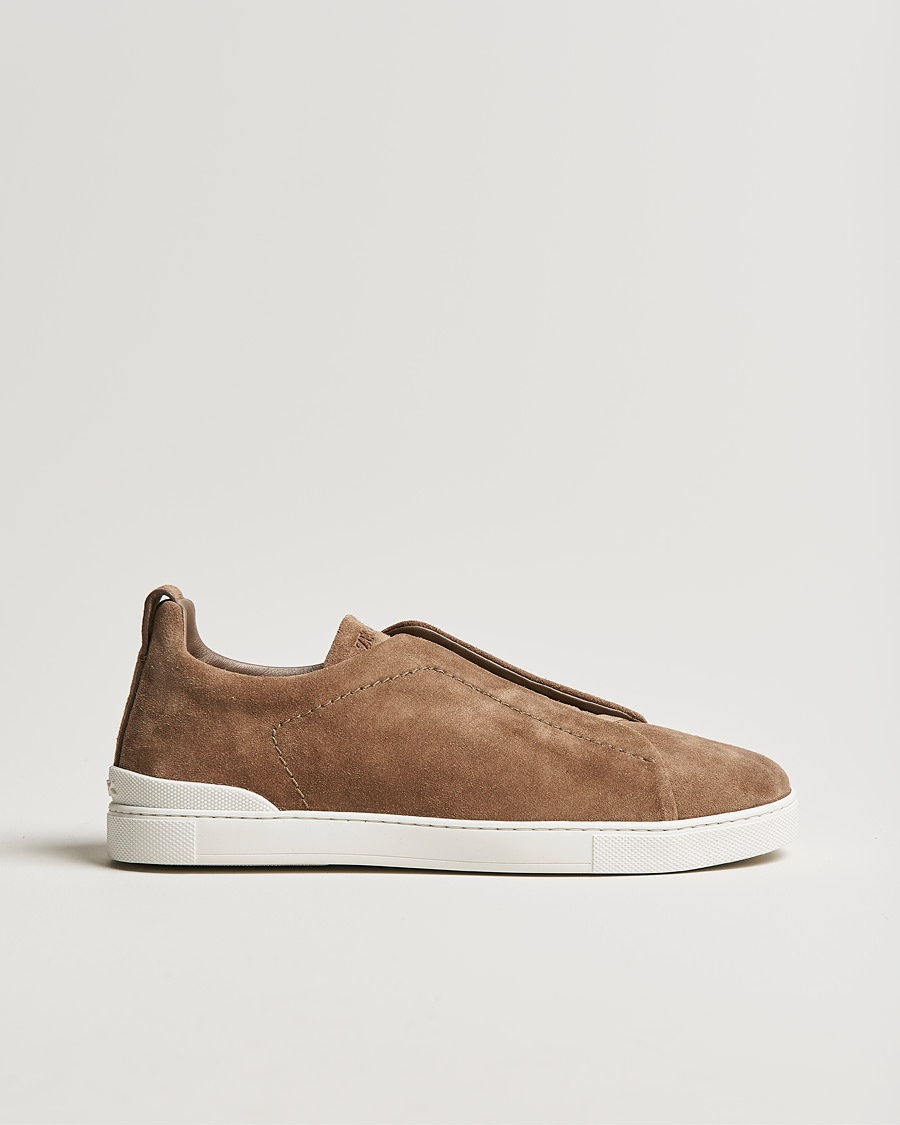 Herr | Zegna | Zegna | Triple Stitch Sneakers Beige Suede