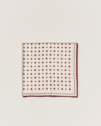 Herr | Näsdukar | Brunello Cucinelli | Micro Dot Pocket Square White/Red
