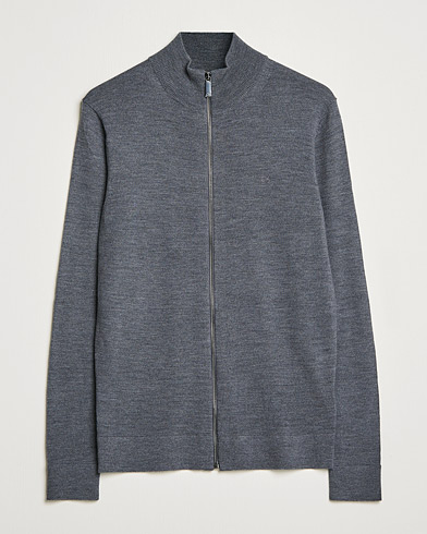 Herr |  | Calvin Klein | Superior Wool Full Zip Sweater Dark Grey Heather