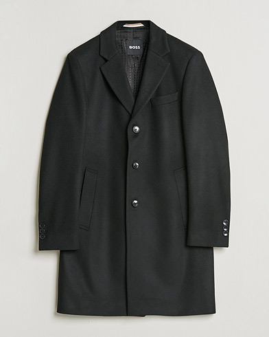 Herr | Vårjackor | BOSS | Hyde Wool/Cashmere Coat Black