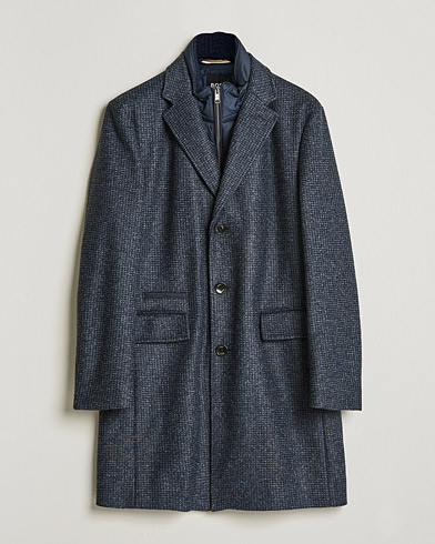 Herr | Rockar | BOSS | Hyde Wool/Cashmere Stand Up Collar Coat Dark Blue