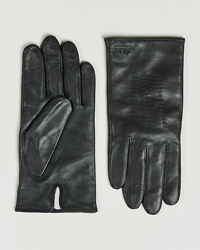 Herr |  | BOSS | Hainz Leather Gloves Black