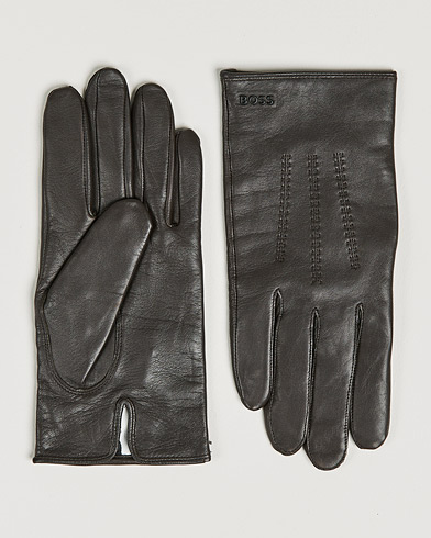 Herr | Handskar | BOSS | Hainz Leather Gloves Medium Brown
