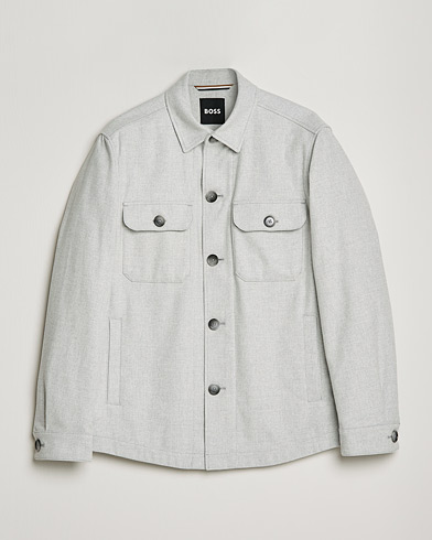 Herr | Skjortjackor | BOSS | Carper Overshirt Open Grey