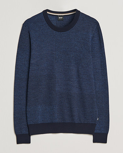 Herr |  | BOSS | Leugenio Strucktured Block Sweater Dark Blue