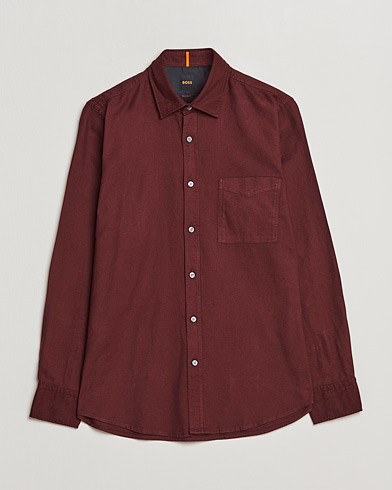 Herr | Flanellskjortor | BOSS Casual | Relegant Flannel Shirt Dark Red