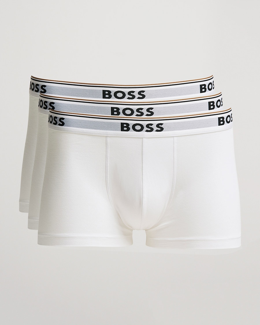 BOSS BLACK 3-Pack Trunk Boxer Shorts White – Vit