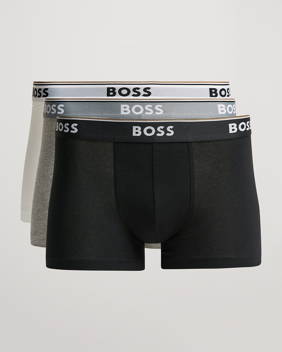 BOSS BLACK 3-Pack Trunk Boxer Shorts White/Grey/Black – Vit