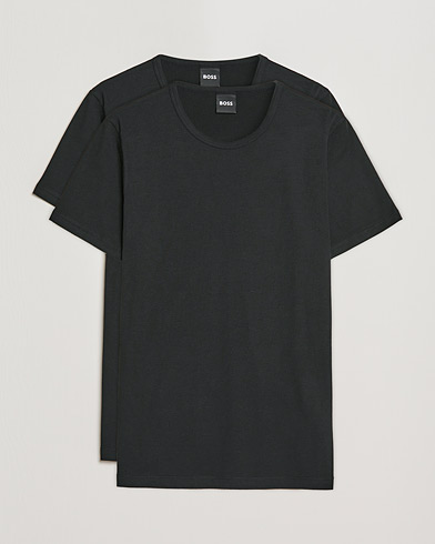 Herr | Svarta t-shirts | BOSS BLACK | 2-Pack Crew Neck Slim Fit T-Shirt Black