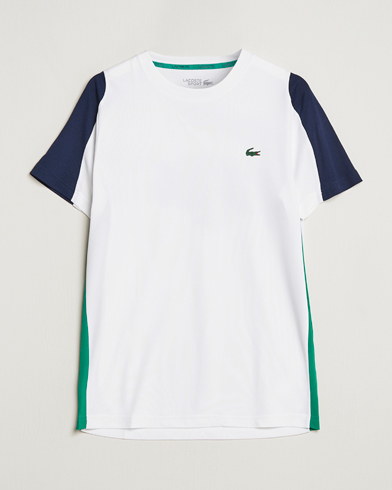 Herr |  | Lacoste Sport | Performance Crew Neck T-Shirt White/Navy Blue