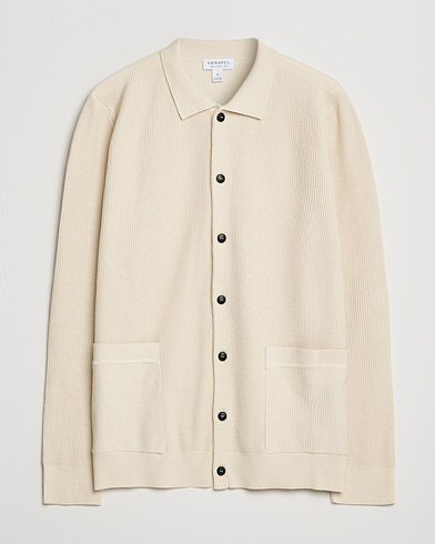 Herr |  | Sunspel | Knitted Cotton Jacket Ecru