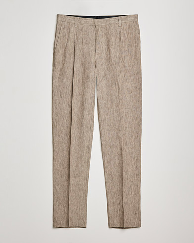 Herr | Linnebyxor | Sunspel | Tailored Relaxed Fit Linen Trousers Dark Stone