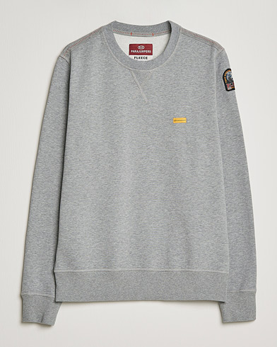 Herr | Sweatshirts | Parajumpers | Basic Cotton Fleece Sweatshirt Silver Melange