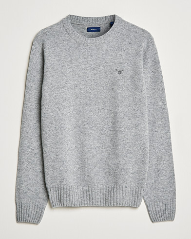 Herr |  | GANT | Brushed Wool Crew Neck Sweater Grey Melange