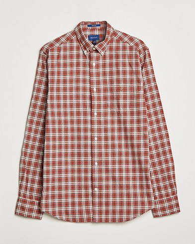 Herr | Flanellskjortor | GANT | Regular Fit Flannel Checked Shirt Spice Red