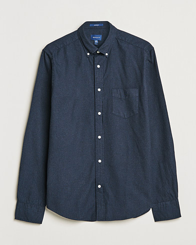 Herr | Flanellskjortor | GANT | Regular Fit Flannel Shirt Evening Blue