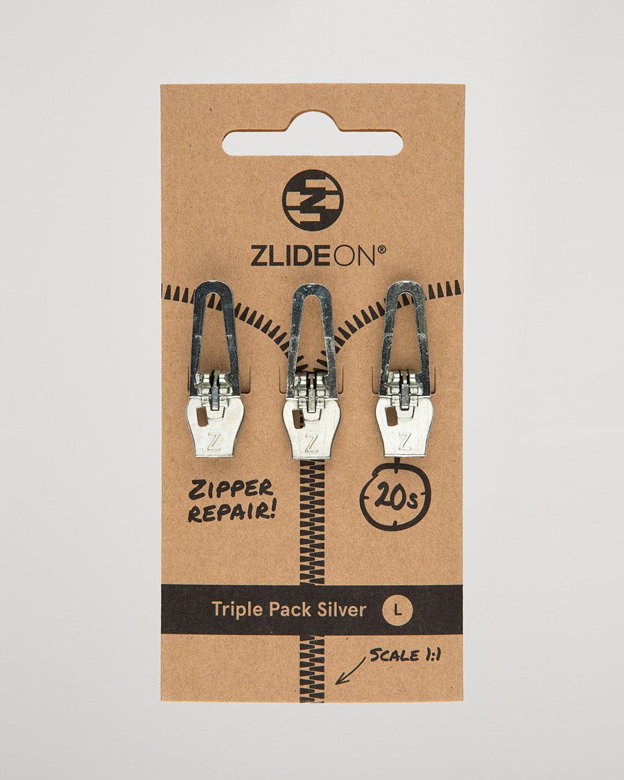 ZlideOn 3-Pack Zippers Silver L – Silver