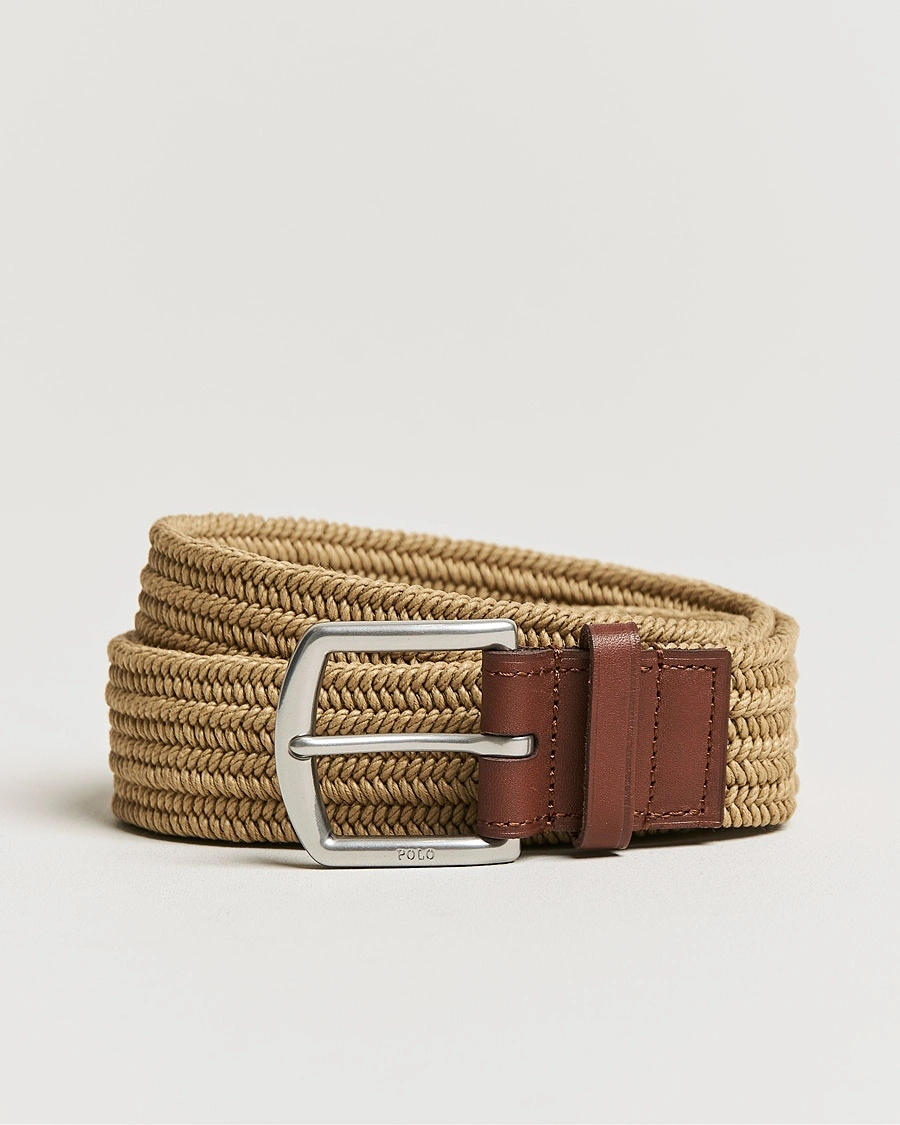 Herr | Tillfälligt säsongserbjudande | Polo Ralph Lauren | Braided Cotton Elastic Belt Timber Brown