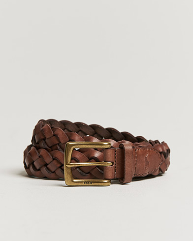 Herr | Bälten | Polo Ralph Lauren | Braided Leather Belt Brown