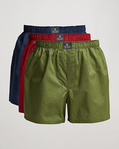 Herr | Boxershorts | Polo Ralph Lauren | 3-Pack Woven Boxer Red/Navy/Army Olive