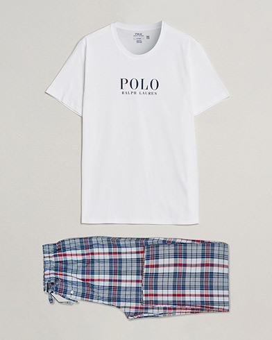 Herr | Pyjamas | Polo Ralph Lauren | Cotton Checked Pyjama Set White/Red