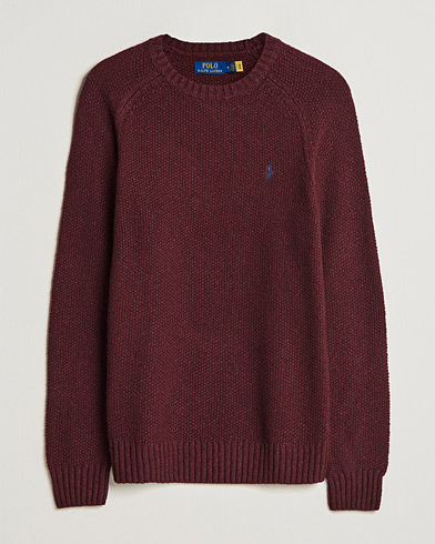 Herr | Stickade tröjor | Polo Ralph Lauren | Wool Donegal Knitted Sweater Burgundy